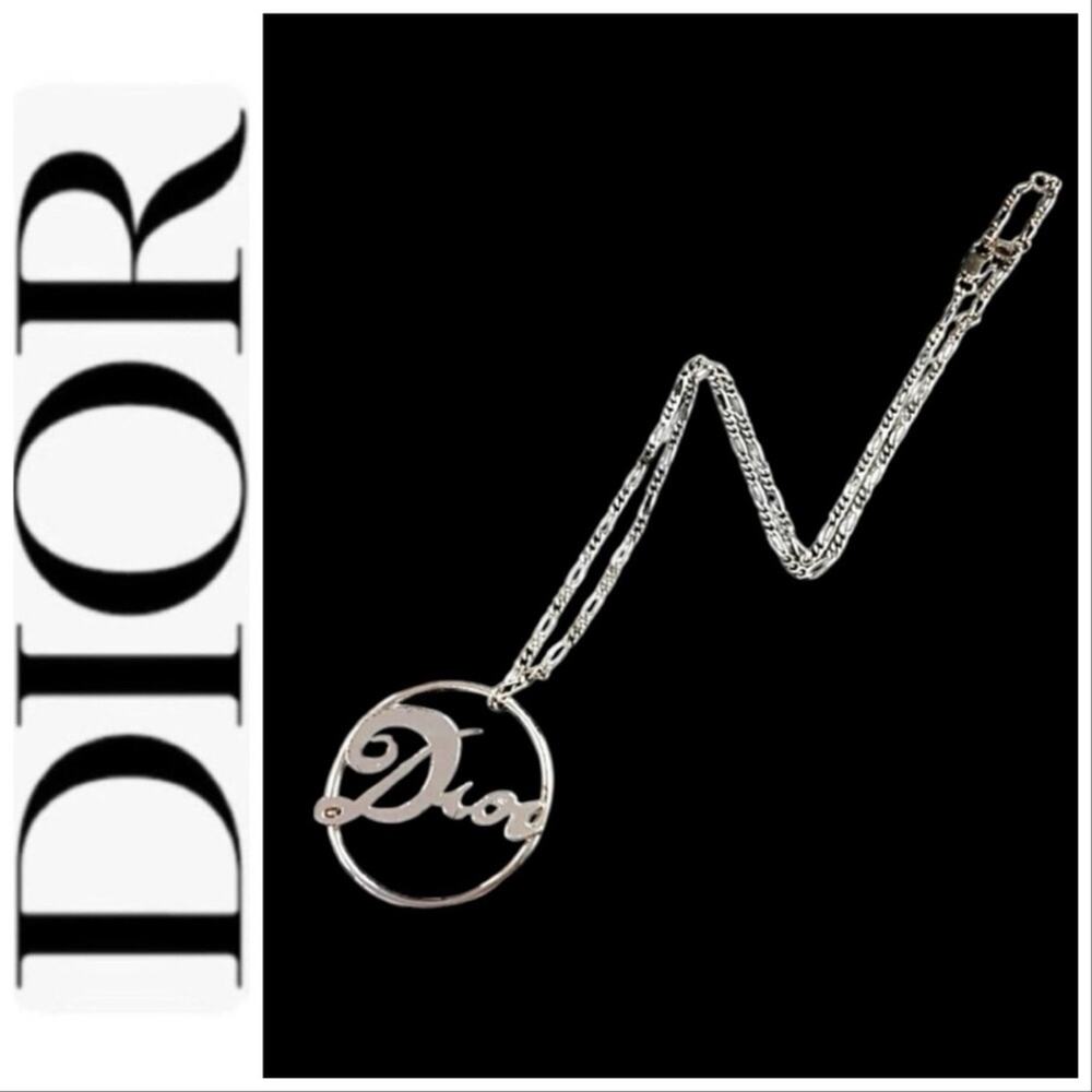 CHRISTIAN DIOR Authentic Silver Plated Necklace